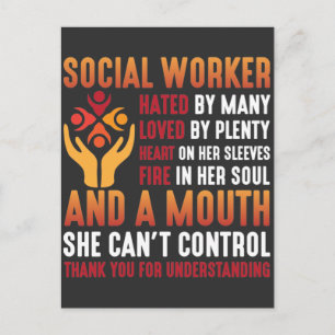 Social Worker Woman Educator Social Working Girl Vykort