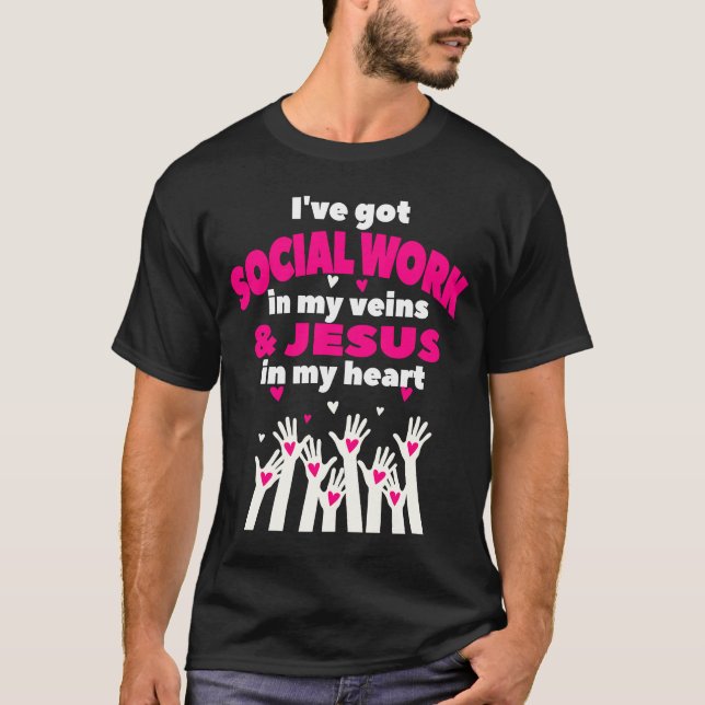 Social Worker Work Christian MSW Studenten 2023 M T Shirt (Framsida)