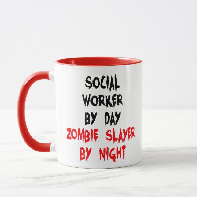 Social Worker Zombie Joke Mugg (Vänster)