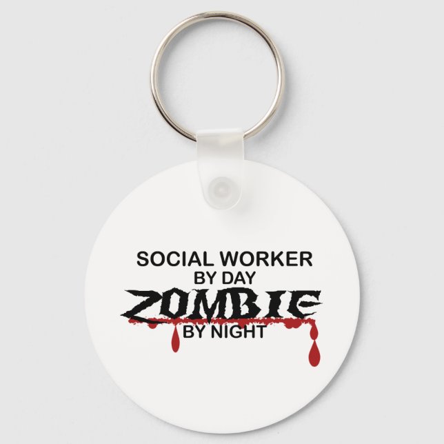 Social Worker Zombie Nyckelring (Framsida)