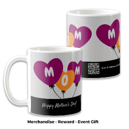 Sociala Mammhjärta Ballonger Glad mors dag Kaffemugg