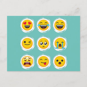 Sociala Media Emoji Vykort