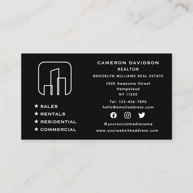 Sociala Media Fastighetsmäklare Mäklaren Nytt Hem Visitkort (Framsida)