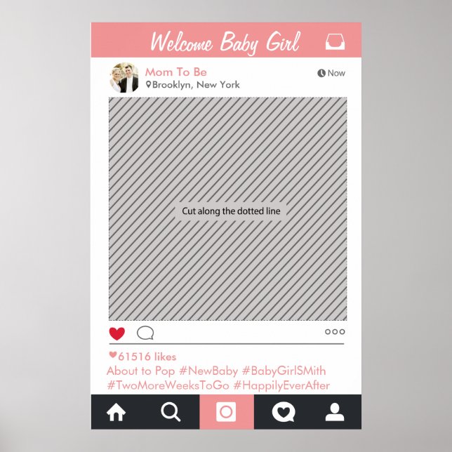 Sociala Media Fest Ram Fotobutik Reklamaffisch Poster (Framsidan)