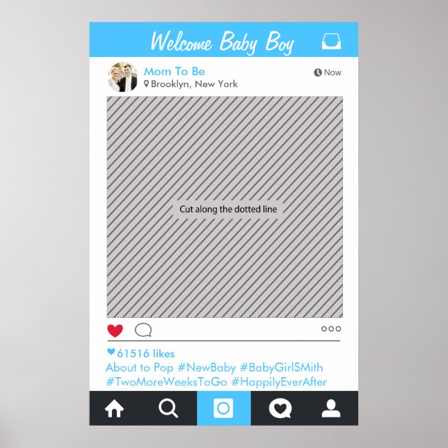 Sociala Media Fest Ram Fotobutik Reklamaffisch Poster (Framsidan)