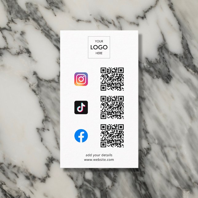 Sociala Media QR-kod Varumärkeslogotyp Visitkort (Skapare uppladdad)