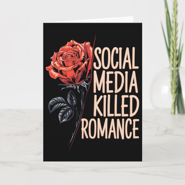 Sociala Medier Dödade Romantik Meme Alla Hjärtans  Kort (Framsida)
