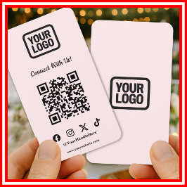Sociala Medier Häng Med Oss Instagram Rosa QR Visitkort