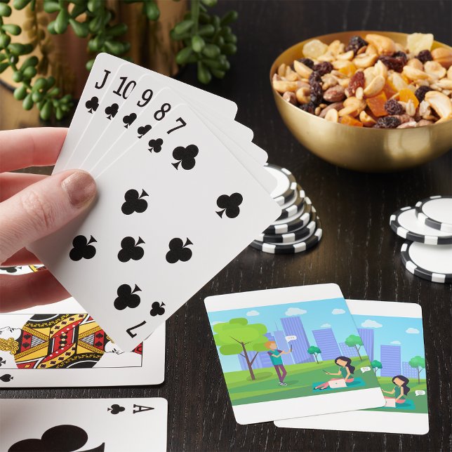 Sociala medier kommunikation i stadspark casinokort (Skapare uppladdad)