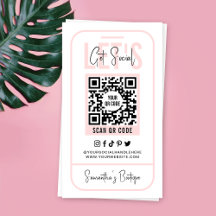 Sociala Medier QR-kod Feminin Rosa Modern