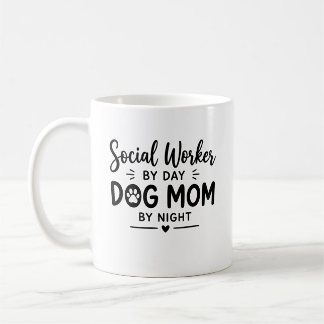 Socialarbetande hundmamma present kaffemugg (Vänster)