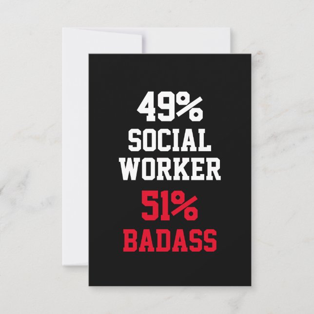 Socialarbetare Badass-kort Kort (Framsida)