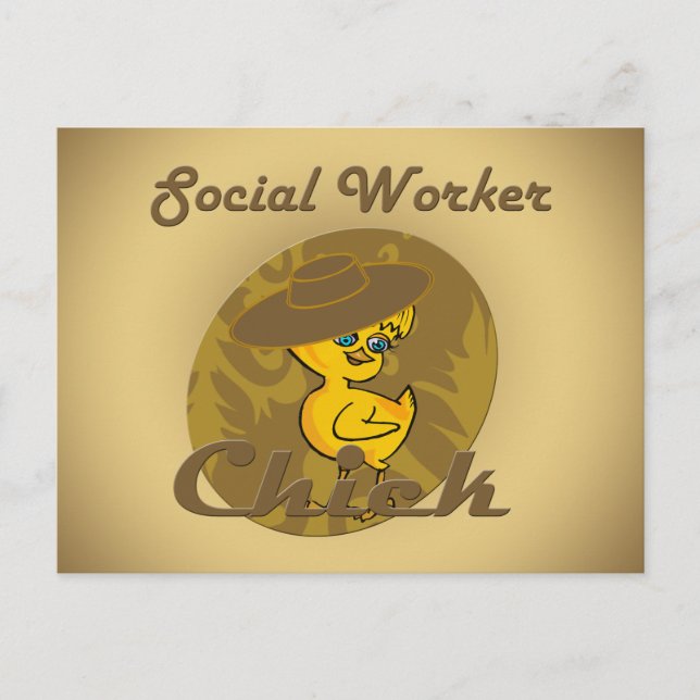 Socialarbetare Chick #6 Vykort (Framsida)