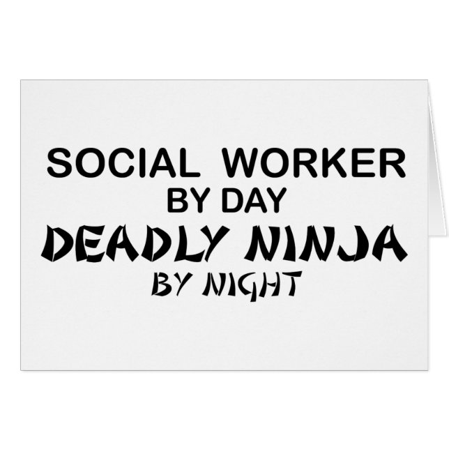 Socialarbetare dödliga Ninja Hälsningskort (Framsidan Horizontal)
