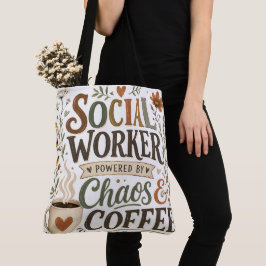 Socialarbetare driven av kaos och kaffe tygkasse