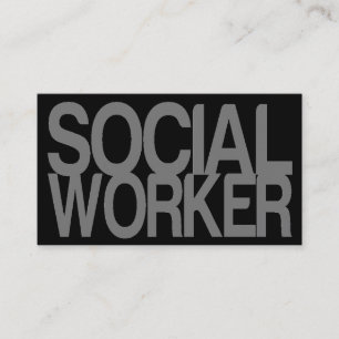 Socialarbetare i silver och svart visitkort