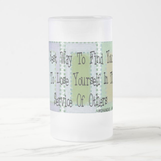 Socialarbetare (Mahandas Gandhi citationstecken) Frostat Ölglas (Center)