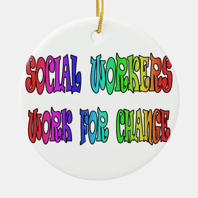 Socialarbetarearbete för ändring julgransprydnad keramik (Framsidan)