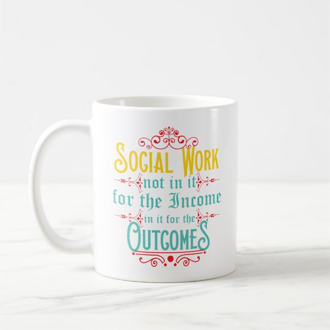 Socialarbetaremugg - för humorkaffe för socialt kaffemugg (Vänster)