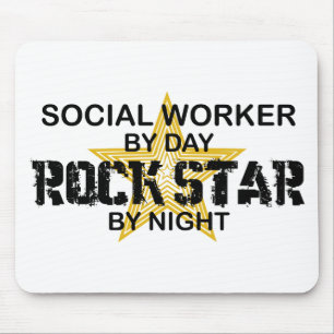 Socialarbetarerockstjärna vid natt musmatta
