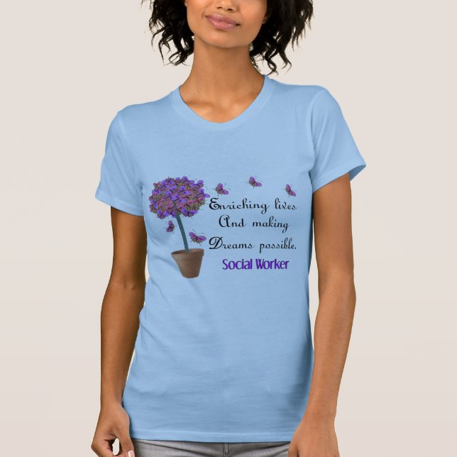 SocialarbetareT-tröja med citationstecken T Shirt (Framsida)