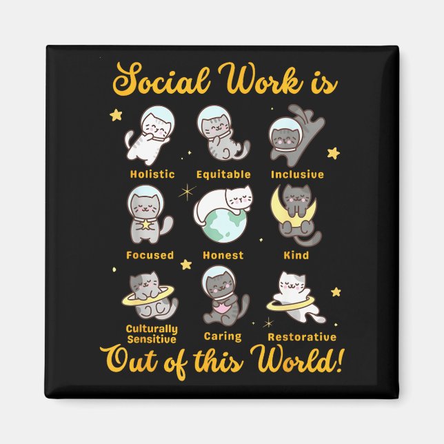 Socialarbetarkatt rolig text katter meme social magnet (Framsidan)