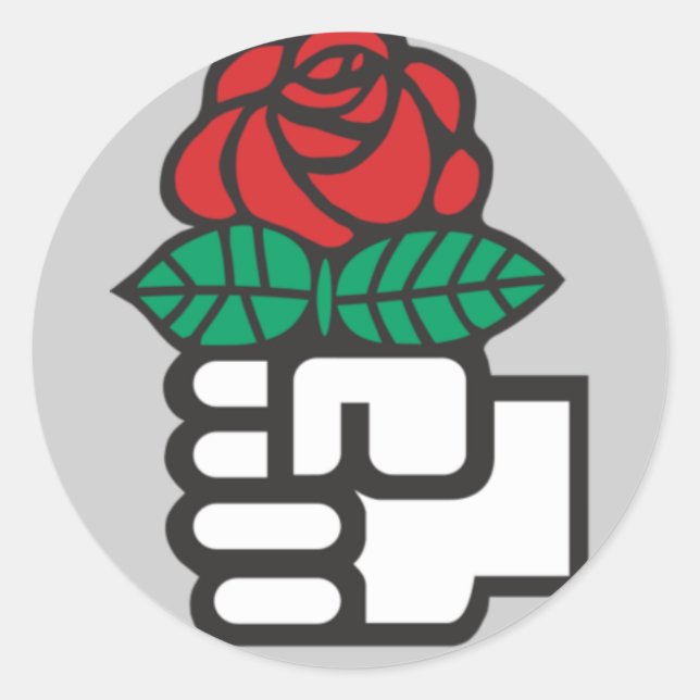 Socialdemokratiska Stickers Runt Klistermärke (Framsida)