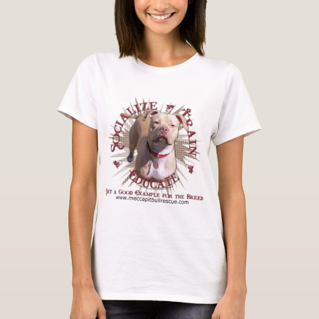 Socialisera Tåg Educate Pitbull T Shirt (Framsida)