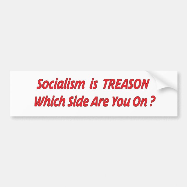 Socialism är förräderi bildekal (Framsidan)