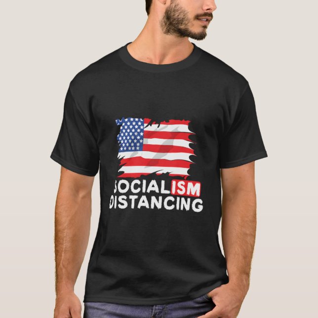 Socialism Avstånd antisocialistisk regeringskonfer T Shirt (Framsida)