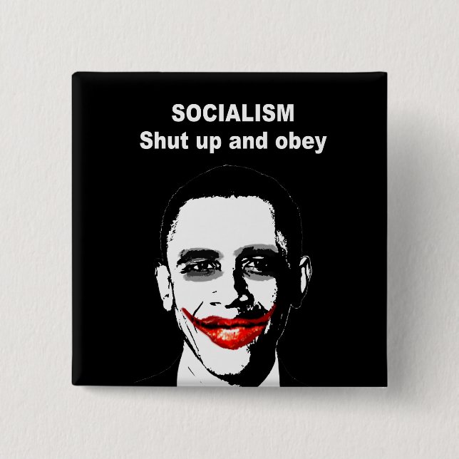 SOCIALISM - SKJUTA UPP OCH OBEY KNAPP (Framsida)