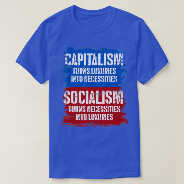 Socialism Turns Necessities Into Luuries Capitalis T Shirt (Design framsida)