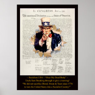 Socialism USA ~ "over My Dead Body" farbror Sam ~* Poster