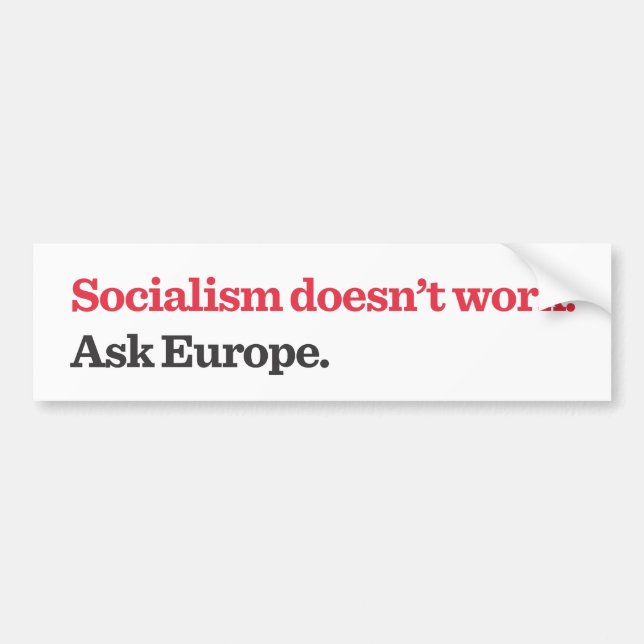 SocialismDoes't arbete Bildekal (Framsidan)