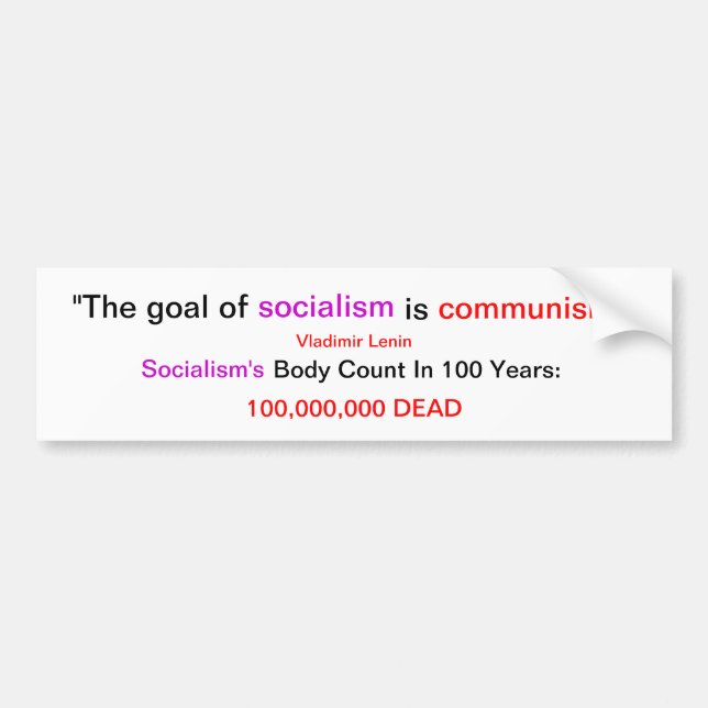 Socialism'sen förkroppsligar räkning bildekal (Framsidan)