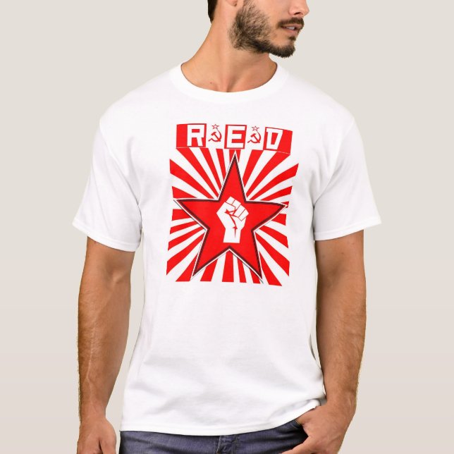 Socialist - röd stjärna - kommunist - T-skjorta T Shirt (Framsida)