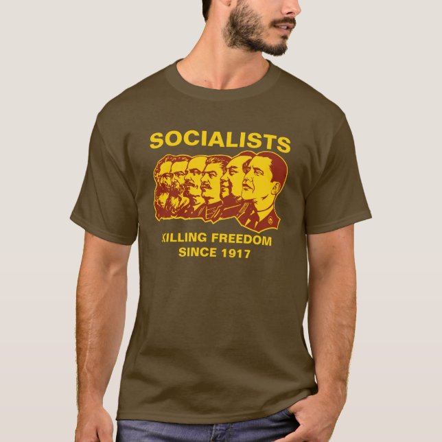 Socialister: Obammunist anpassade! T-shirt (Framsida)