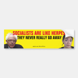 Socialisterna är som herpes de aldrig går bildekal