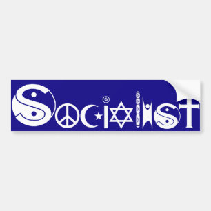 Socialistisk Bildtext På Bumper Bildekal