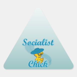 Socialistisk Chick nr 3 Triangelformat Klistermärke