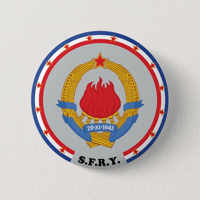 Socialistisk Federal Republic of Yugoslavia Emblem Knapp (Framsida)