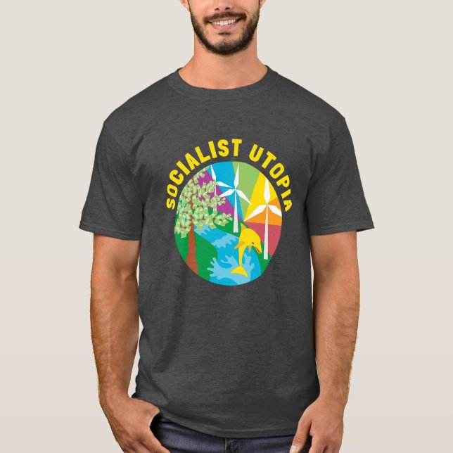 Socialistisk utopisk Mörk T Shirt (Framsida)
