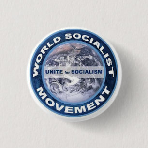 Socialistiskt rörelseemblem för värld knapp