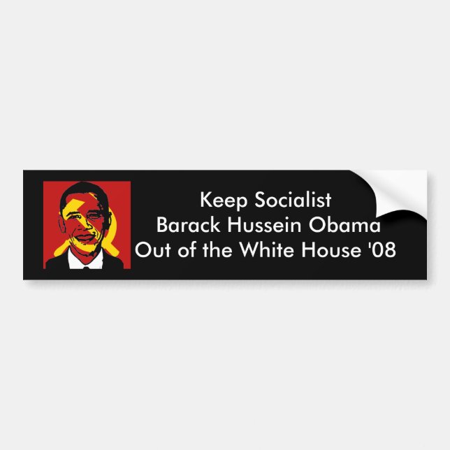 socialistobama socialistisk Barack Hussein för Bildekal (Framsidan)