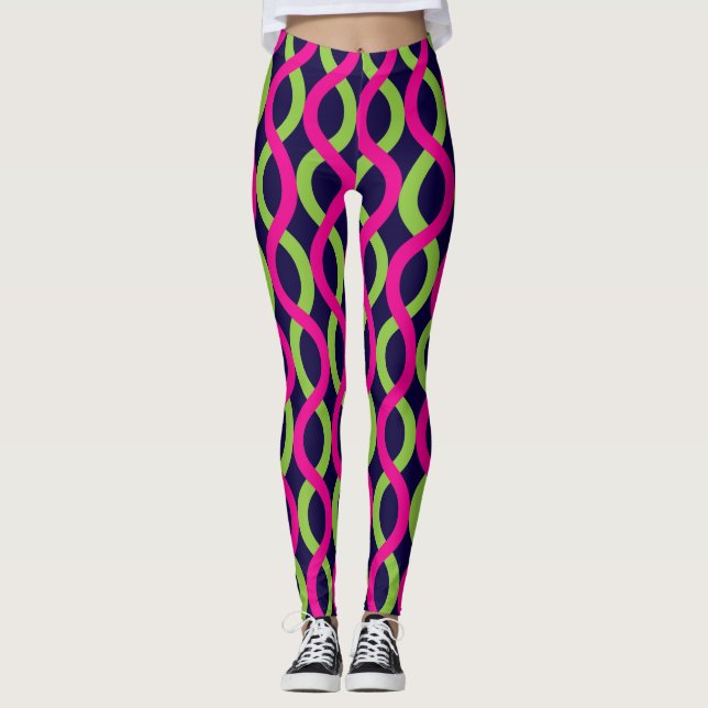 Socialite Alternating Vågar Mönster Leggings (Framsida)