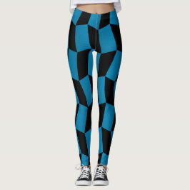 Socialite Blue Black Harlequin Mönster Leggings
