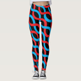 Socialite Entwed Vinkar Red Blue Mönster Leggings