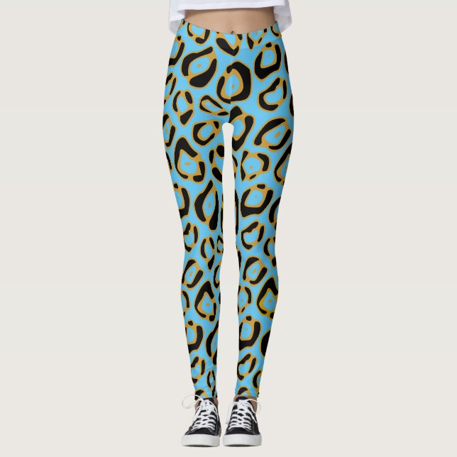 Socialite Leopard Print Mönster Leggings (Framsida)