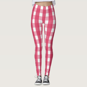 Socialite Rosa Gingham Mönster Leggings