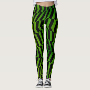 Socialite Vild och Sassy Grönt Mönster Leggings